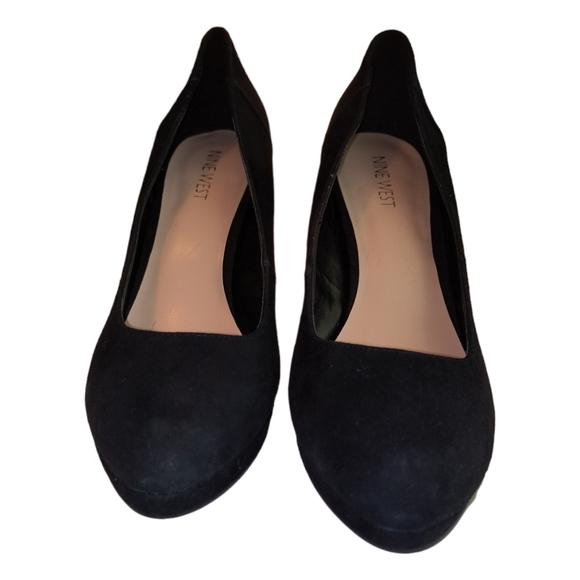 Nine West Quarless Black Suede Leather Platform Pump size: 8.5M - Picture 6 of 12